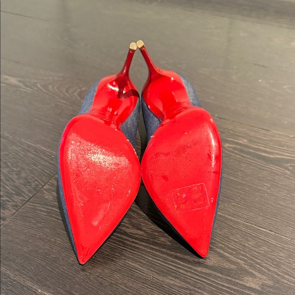 Christian Louboutin Denim Blue Heels Pigale size 39 - Picture 4 of 5